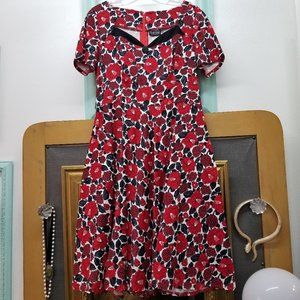 EUC Voodoo Vixen red poppy floral retro rockabilly swing dress, XL